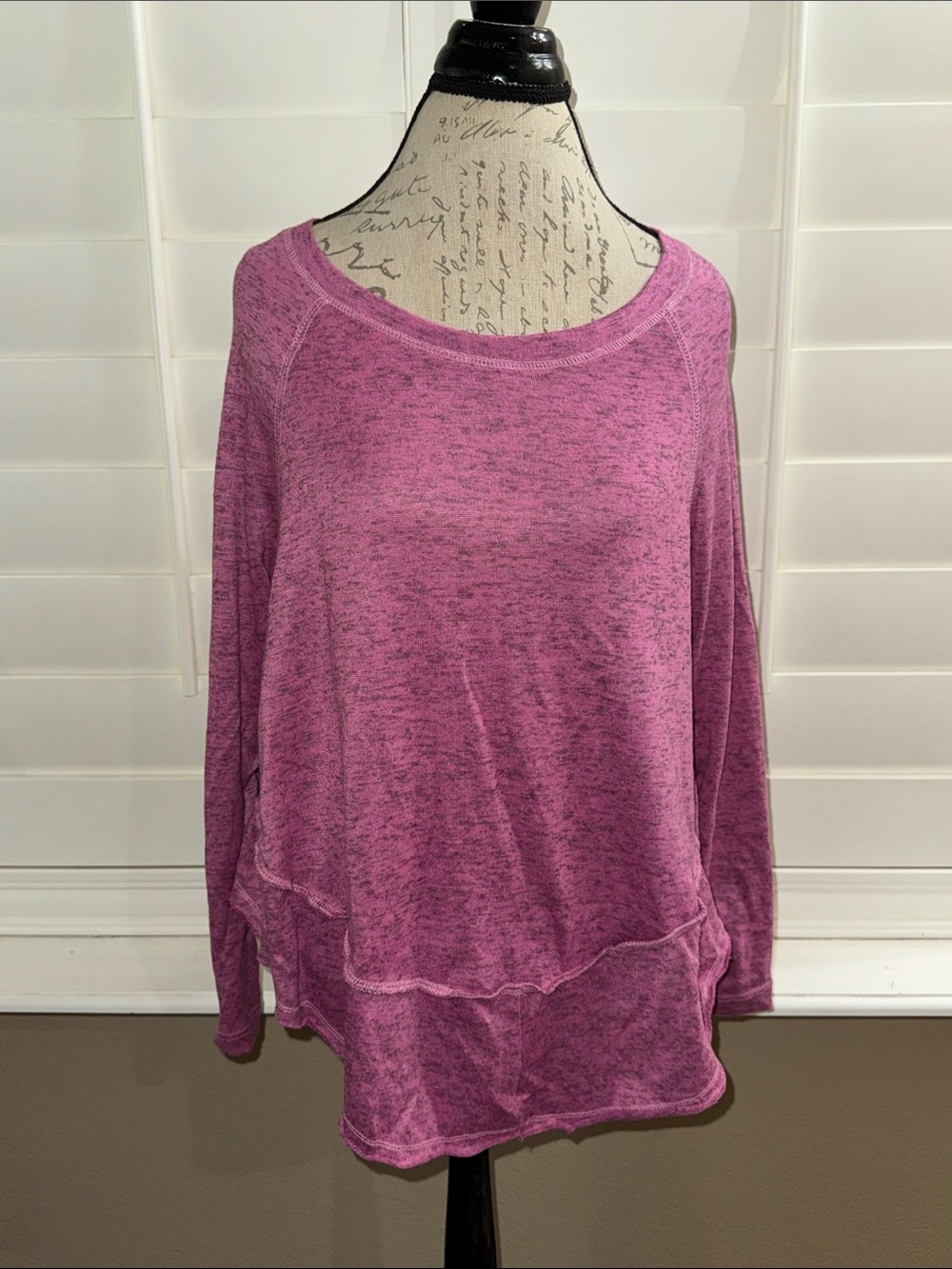 Eye Candy Tiered Raglan pink/gray heathered Sweashirt